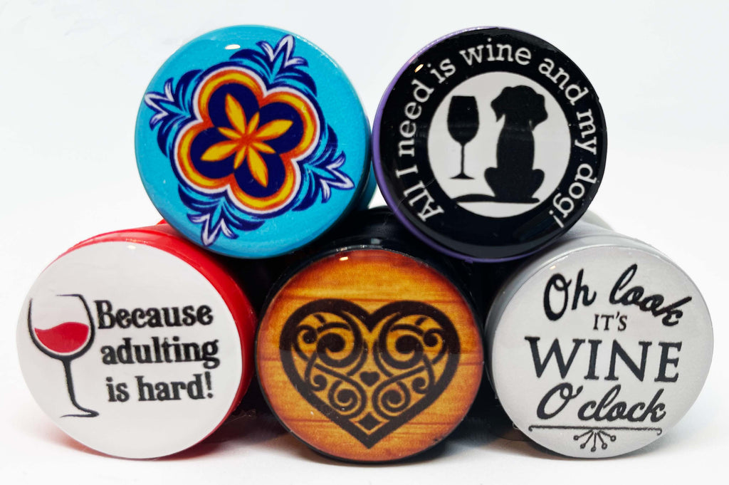 Bottle stoppers with fun designs